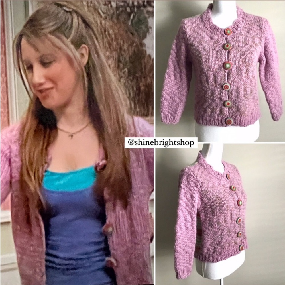 Rare Vintage Wool Cardigan Sweater ASO Maddie in The Suite Life of Zack and Cody - Picture 2 of 14
